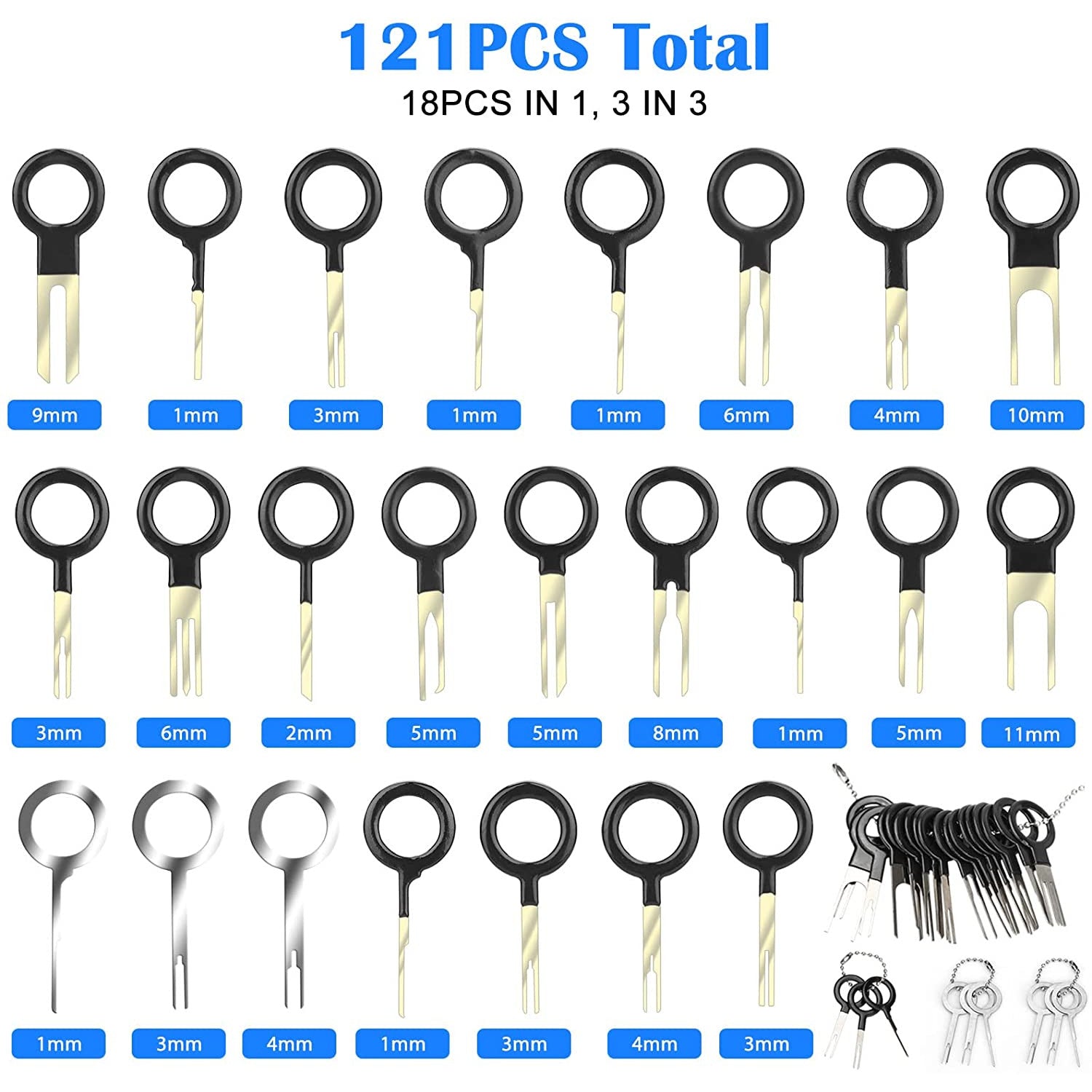 Set 121 extractor pini din mufe auto, instrumente pentru dezasamblare conectori, fara deteriorari de mufe, cu carcasa de protectie