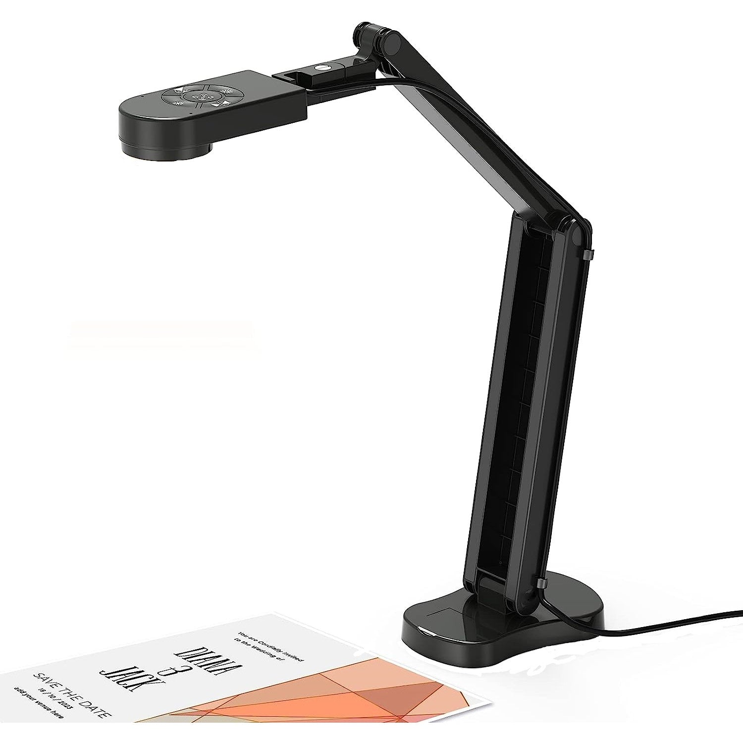 Camera de documente, 8MP, 4K, cu lampa LED reglabila pe 3 niveluri, microfon dublu, luminozitate reglabila, USB, dimensiune A3, pentru Windows, Mac, Chromebook