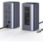 Statie de andocare 12 in 1, extindere la 2 monitoare 4K, PD 100W, 2 x HDMI 4K, 4 x USB-A, 2 x USB-C 10Gbps, TF/SD 104 Mbit/s, Gigabit Ethernet, cu buton blocare ecran, compatibila cu laptopuri Dell, HP, Lenovo, Asus, Acer, Mac