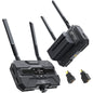 Set Extender HDMI Wireless 5G, FullHD 1080P, Transmitator cu functie Loop si Receptor, Ecran OLED, cu 2 acumulatori 4400mAh, compatibil cu baterii NP-F970/750/550, latenta scazuta, pana la 200 m, Lemorele