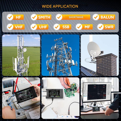 Analizor de retea vectoriala Seesii LiteVNA, banda 50 kHz–6,3 GHz, Slot MicroSD, masurare Smith Chart S, SWR, parametri HF/VHF/UHF, cu touchscreen de 4 inch, intarziere faza, instrument profesionist pentru radioamatori si inginerie RF