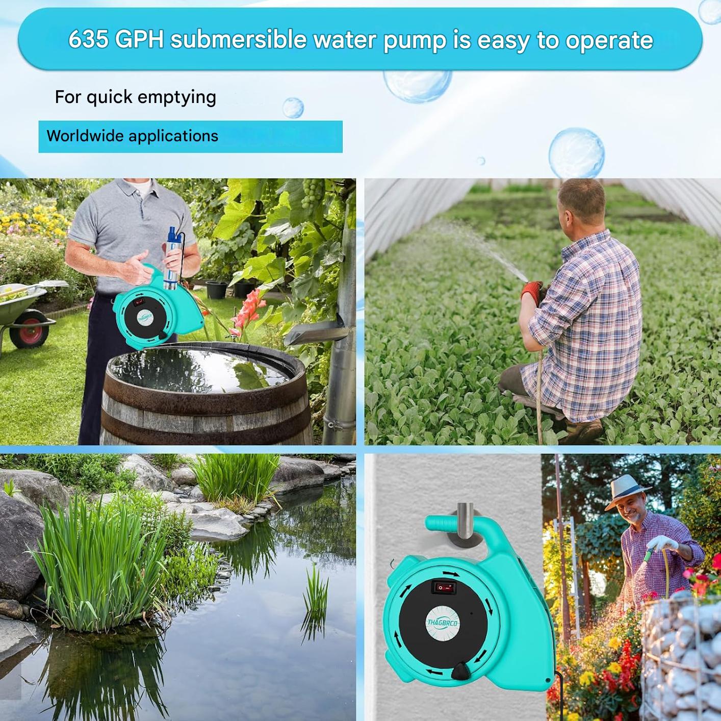Pompa submersibila transfer lichide compatibila acumulator Makita 18V, 400 litri/ora, cu cablu de 4.8 m, impermeabila IPX8, adaptor 1, 1/2, 3/4 inch, multifunctionala
