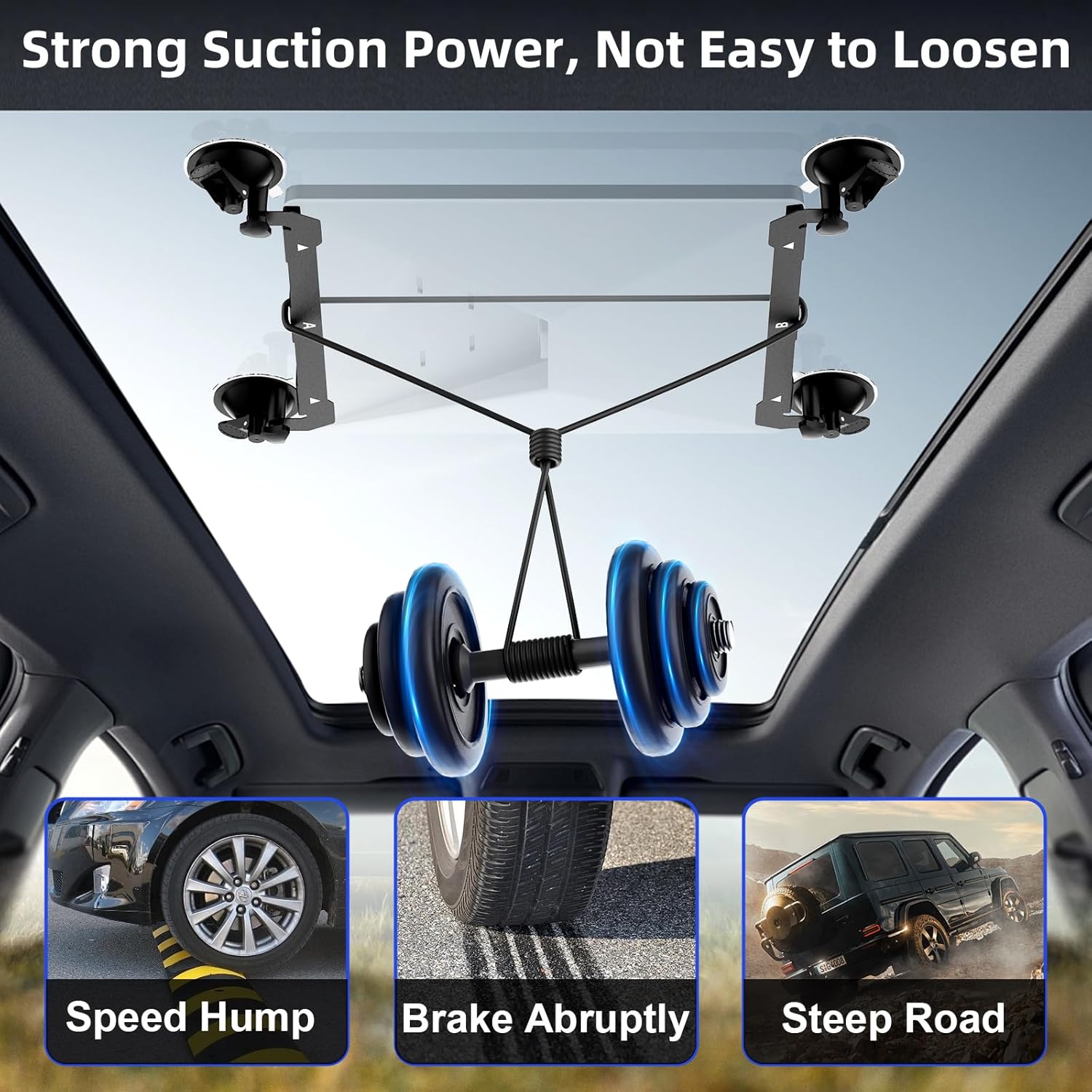 Suport auto Futrue-Wolker pentru Starlink Mini, cu ventuza, reglabil, potrivit pentru masina, camper, barca si camion cu acoperis din sticla
