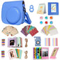 Set accesorii pentru Fujifilm Instax Mini 9, 8, 8s, 13 in 1, cu carcasa pentru camera, Album, Lentila selfie, 6 Filtre colorate, Autocolante, Sticker cadru, Album, Albastru
