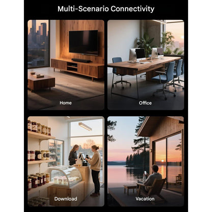 Router 4G+ LTE Tenda 4G08, Dual-Band AC1200, Cat6 pana la 300 Mbps, Slot Nano SIM, 4 antene externe, porturi Gigabit LAN/WAN, MU-MIMO, Mesh WiFi+, OpenVPN, Plug & Play, control prin aplicatie, negru