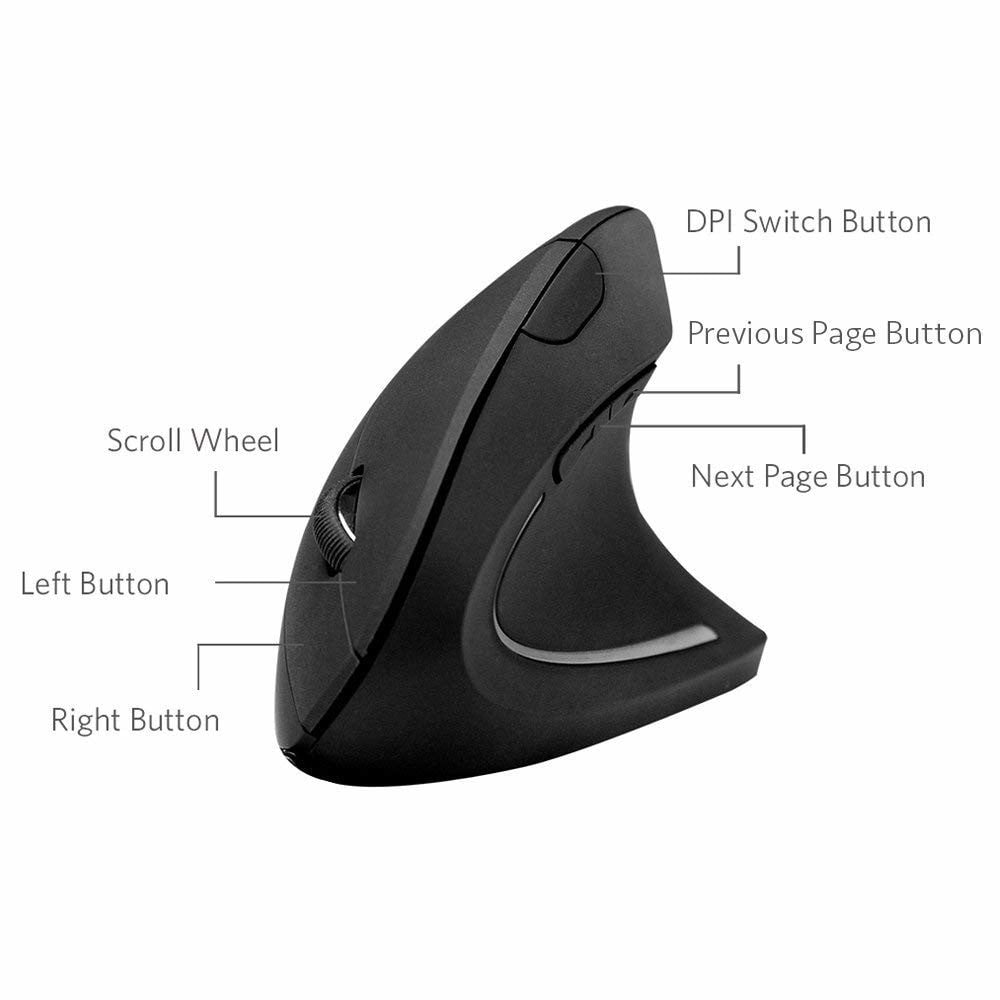 Mouse vertical , Anker, Ergonomic , Wireless 2,4G , Professional Optic , 800/1200/1600 DPI