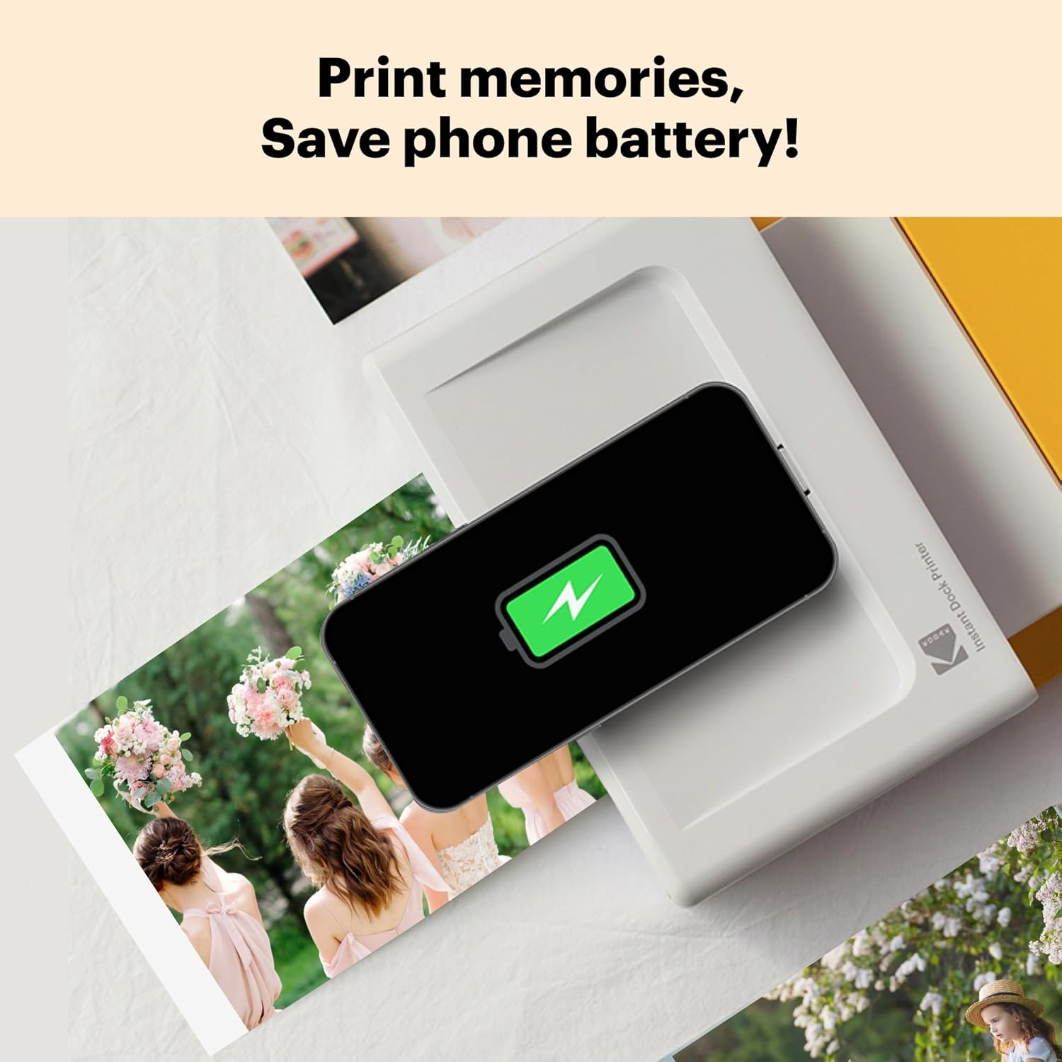 Imprimanta foto portabila Bluetooth cu statie andocare smartphone, 10 x 15 cm, Kodak 4Pass, cu 90 coli hartie foto