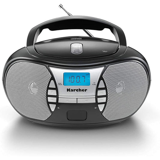Radio portabil cu CD Player UKW/FM, AUX & Jack casti, alimentare pe baterii sau la retea – Sistem audio compact practic pentru acasa si calatorie, negru