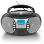 Radio portabil cu CD Player UKW/FM, AUX & Jack casti, alimentare pe baterii sau la retea – Sistem audio compact practic pentru acasa si calatorie, negru
