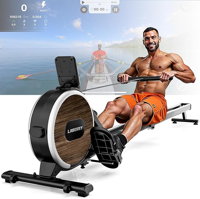 Aparat de vaslit magnetic LABGREY pliabil, Bluetooth, 8 niveluri rezistenta, ultra-silentios, stabil, capacitate 158 kg – pentru acasa