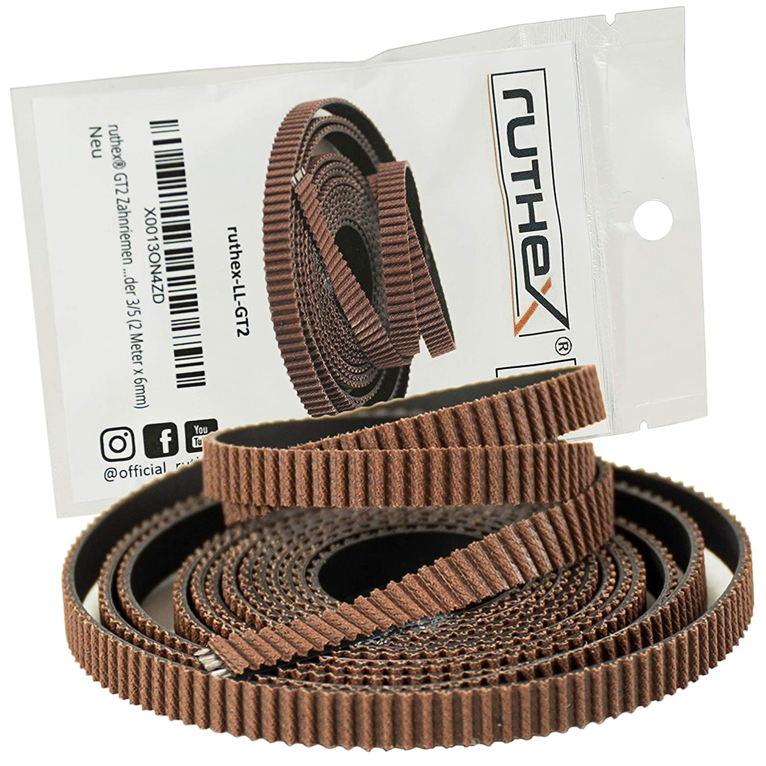 Curea de distributie ruthex GT2 2m x 6 mm, pentru imprimanta 3D Prusa i3 | Anet A8 A6 | Anycubic i3 Mega | Ender 3/5 | Sidewinder X1