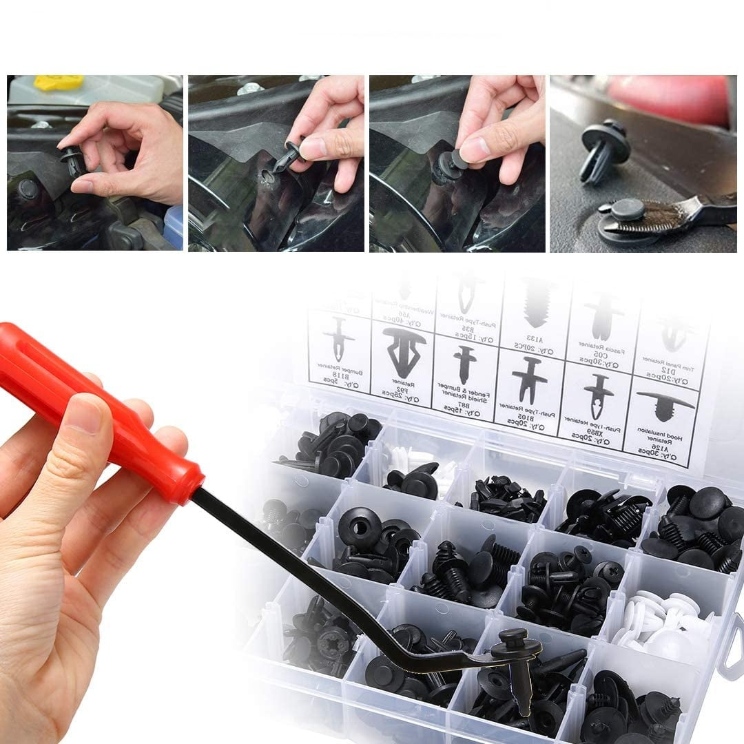 Set 445 Piese Cleme de Fixare Protectie Clipsuri Auto interior cleste