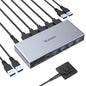 Switch KVM DisplayPort, Hub Adaptor pentru 2 computere si 1 monitor, 8K @ 60Hz, 4 porturi USB, cu controler desktop, 2 cabluri USB si sursa de alimentare
