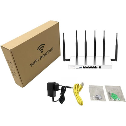 Router wireless cu slot cartela SIM, viteza 4G LTE pana la 300 Mbps, WG3526 Cat 6 AC1200 Dual Band, Wi-Fi Gigabit 2.4G/5.8G, USB 3.0, 6 antene externe 5 dBi, carcasa metalica