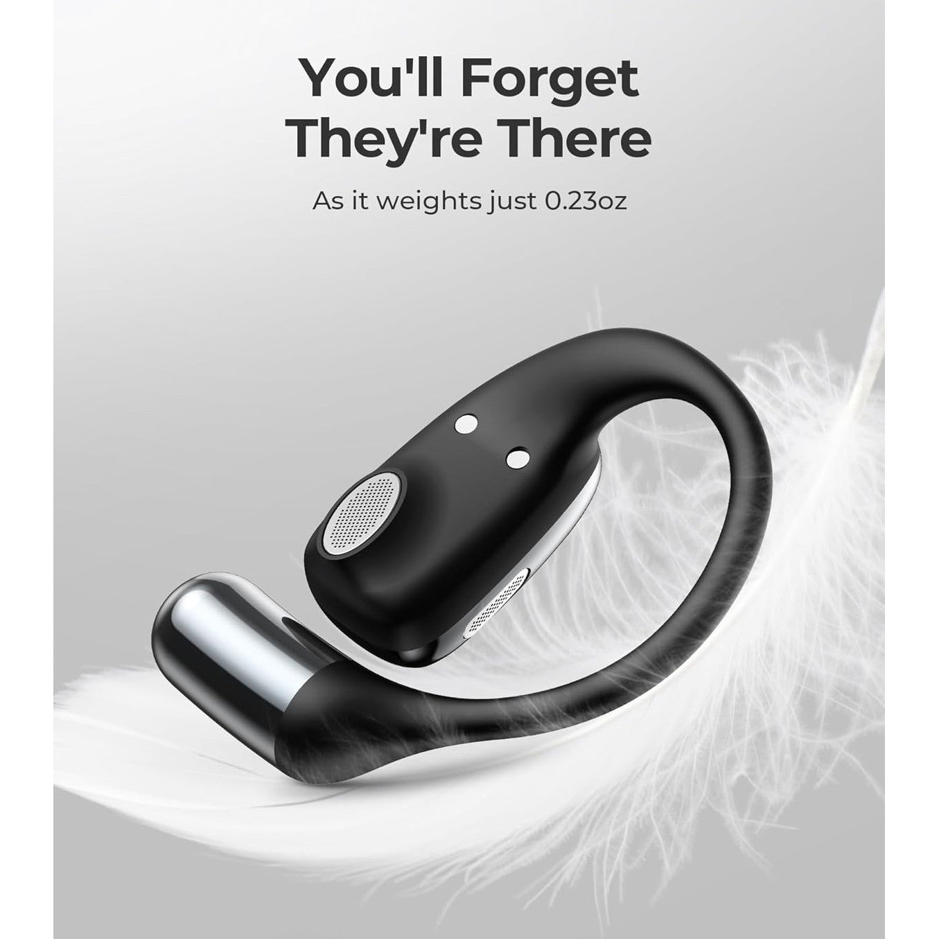 Casti wireless sport, Bluetooth 5.4, on-ear, din silicon, impermeabil IPX5, microfon, handsfree, sunet stereo, casti sport conforabile fara fir pentru alergare, yoga, calarie