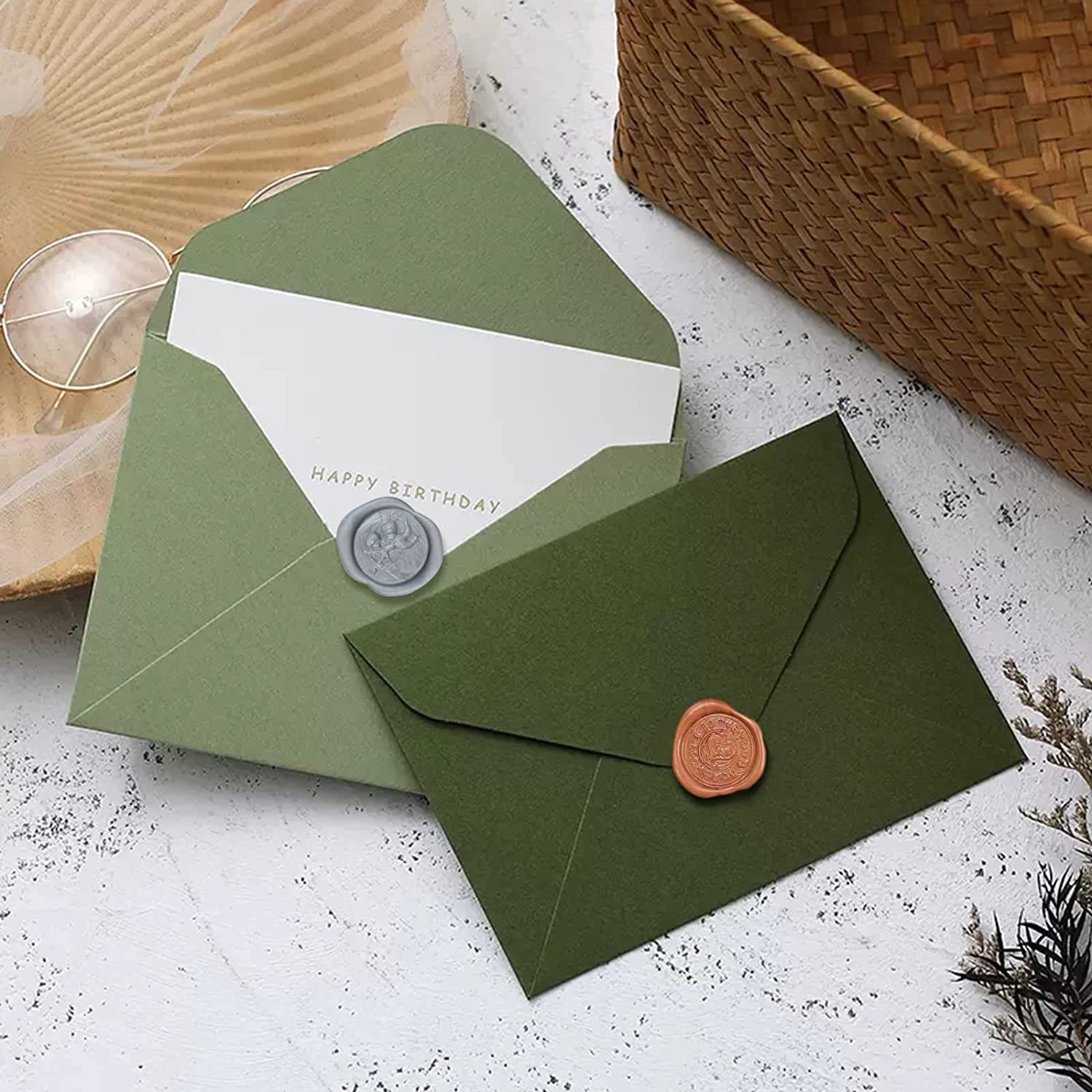 Set de stampile ceara, sigiliu cu 3 modele diferite, ceara multicolora, lumanare si lingura de topire
