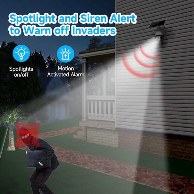 Camera de supraveghere cu panou solar, Wireless SIM 4G, HD 1080p, smart, acumulator 10000 mAh, alerta miscare, alarma cu lumina si sunet, nightvision color, impermeabil IP65, aplicatie dedicata, pentru exterior si interior