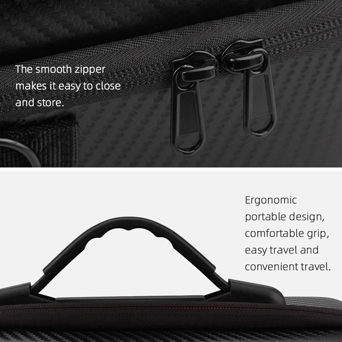 Husa de protectie drona DJI Mini 4K Mini 2/ Mini 2 SE Fly More Combo, controler si accesorii, 29 x 21 x 11 cm, rezistenta la socuri, cu maner anti-alunecare si curea de umar, neagra