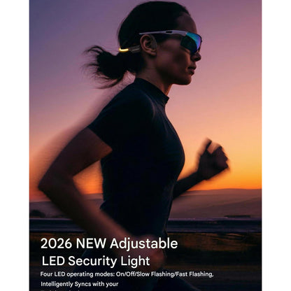 Casti Bluetooth 6.0 Bone Conduction cu LED, IP68 Waterproof, Wireless Open-Ear, microfon incorporat, autonomie lunga de 12 ore, conductie osoasa, pentru alergare, ciclism si fitness