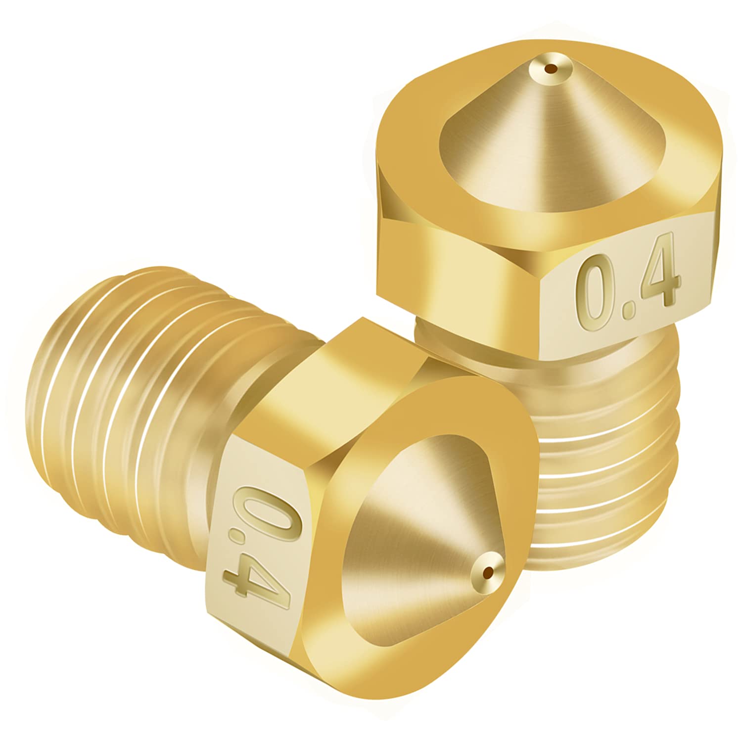 Set duze imprimanta 3D, 30 bucati, 0,2 mm; 0,3 mm; 0,4 mm; 0,6 mm; 0,8 mm; 1,0 mm, din alama, filet M6, pentru filament 1.75 mm, cu tije de curatare, pentru hotend V5, V6