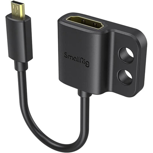 Adaptor de la cablu HDMI micro tata la HDMI mama, de la D la A, cu 2 suruburi 1/4 inch, pentru camere cu port micro HDMI, Sony A7R IV, A7RIII, A7III, A7II, A7RII, Fujifilm X-T2, X-T3 Smallrig 3021