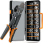 Set cleste de sertizare 0.5-16 mm² cu 90 bucati terminale AWG 0.5, 1.5, 2.5, 4, 6, 10, 16, cu cutie de depozitare si transport, SOMELINE