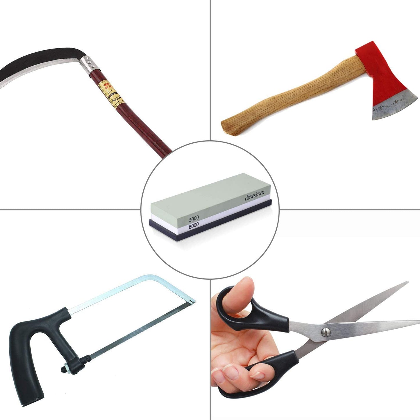 Piatra ascutit cutite 2-in-1, 3000/8000, cu suport din silicon antiderapant, pentru bucatarie, unelte, briceaguri