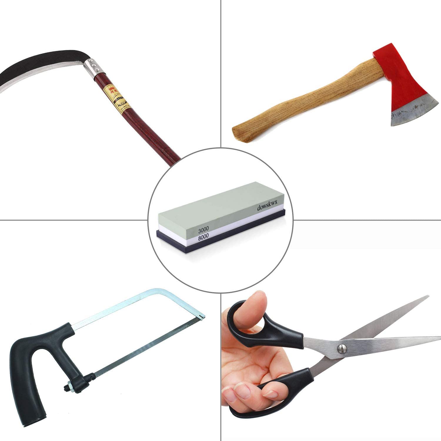 Piatra ascutit cutite 2-in-1, 3000/8000, cu suport din silicon antiderapant, pentru bucatarie, unelte, briceaguri