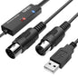 Cablu adaptor USB la MIDI IN-OUT, cu indicator LED, compatibil cu tastatura muzicala, orga, chitara, tobe, mixere, pentru PC / laptop/MAC, 2m