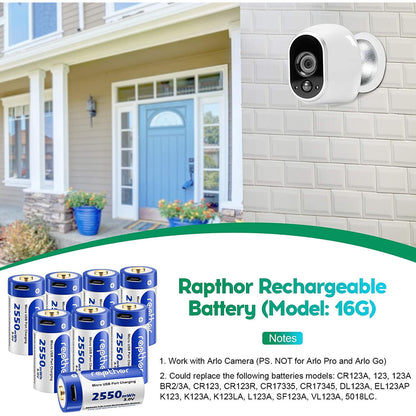 Set de 4 acumulatori 850 mAh, inlocuiesc CR123A, 123, 123A, BR2/3A, CR123, CR123R, CR17345, DL123A, EL123AP, K123, K123A, K123LA, L123A, SF123A, VL123A, 5018LC, cu port USB si LED indicator