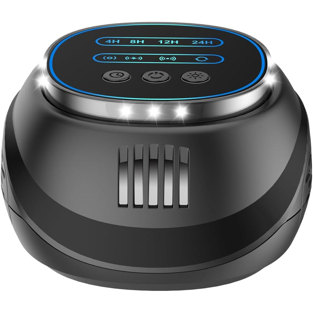 Aparat antidaunatori 360° cu ultrasunete si lumini LED, repellent anti insecte, anti gandaci, anti rozatoare, anti sobolani, raza 300 m², 4 moduri functionare, negru