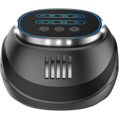 Aparat antidaunatori 360° cu ultrasunete si lumini LED, repellent anti insecte, anti gandaci, anti rozatoare, anti sobolani, raza 300 m², 4 moduri functionare, negru