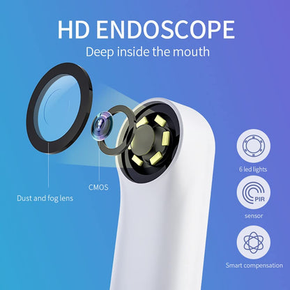 Periuta de dinti electrica sonica smart cu camera video, 3 moduri, incarcare USB, temporizator de 2 minute, alba