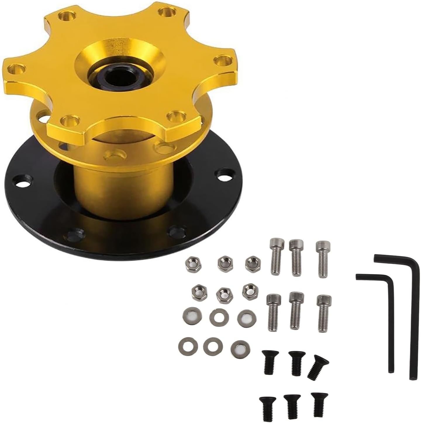Butuc volan sport Quick Release cu 6 prinderi, adaptor cu eliberare rapida Snap Off, din metal, cu accesorii de montare