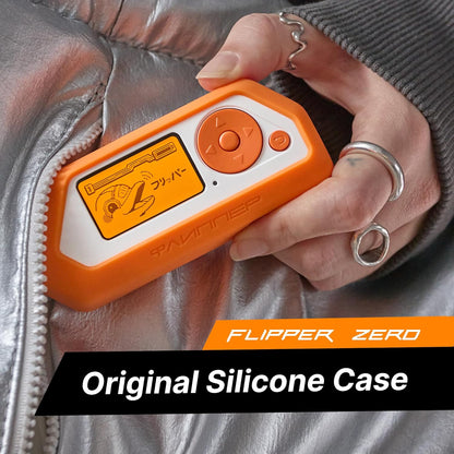 Husa de protectie din silicon Soft Touch pentru Flipper Zero, anti-soc si anti-zgarieturi, acces complet la porturi USB-C/GPIO/microSD/IR, design ergonomic antiderapant, portocaliu