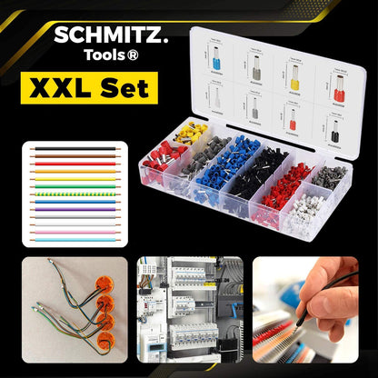 Set cleste de sertizare pini conectori profesional cu 1.800 bucati terminale conductori, 0.5-10 mm