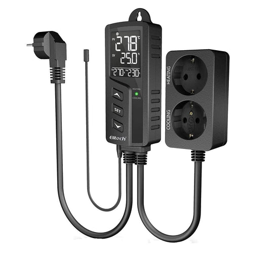 Priza smart cu termostat, WiFi, control prin aplicatie, programabil, comutator racire si incalzire automat, display LCD, STC-1000WiFi