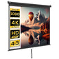 Ecran de proiectie pentru videoproiector, retractabil, 120 Inch, Format 16:9/4:3, 244x183 cm, Reglabil, Compact, Montare pe tavan sau pe perete, Negru