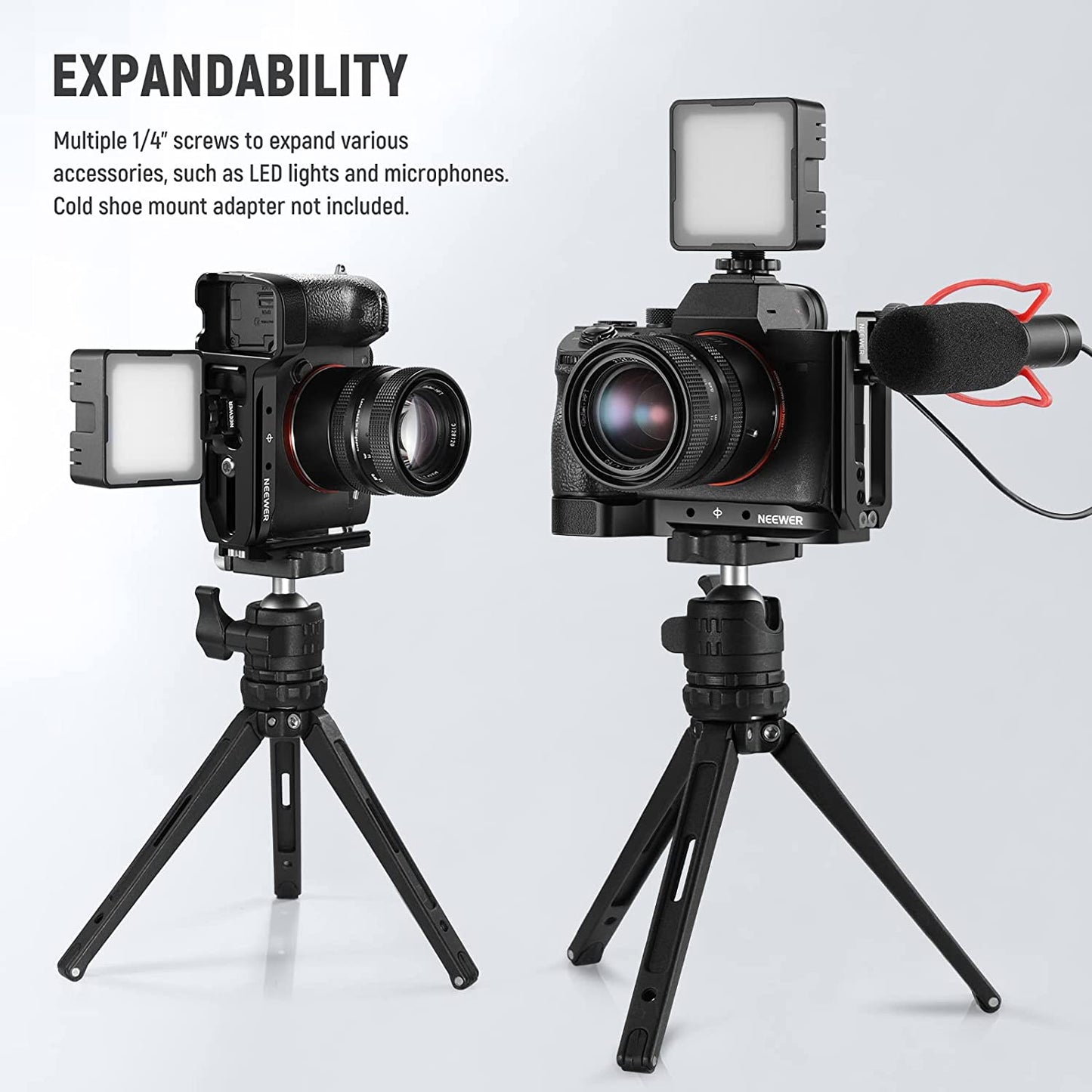 Placa de montare pentru camera Sony A7RIII A7III A9, din aluminiu, cu placa eliberare rapida stil Arca, pentru reglare orizontala si verticala, Neewer ‎45121600