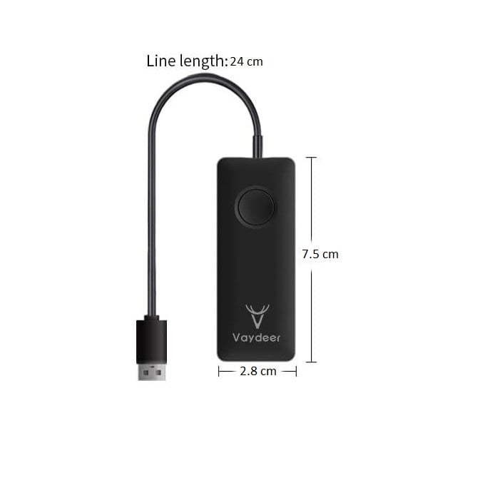 Mouse Jiggler , Vaydeer, Plug and Play USB, cu buton pornire oprire, simuleaza miscarea mouse-ului, negru