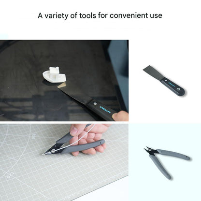 Trusa scule pentru imprimanta 3D Creality, 74 piese – set complet pentru asamblare, taiere si indepartare filament, curatare, finisare si intretinere, accesorii multifunctionale compatibile cu toate imprimantele 3D FDM