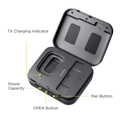 Microfon lavaliera wireless cu transmitator si receptor pentru Iphone iOS, Saramonic Blink500 PRO B3, pentru inregistrare audio, video, transmisie live, interviu