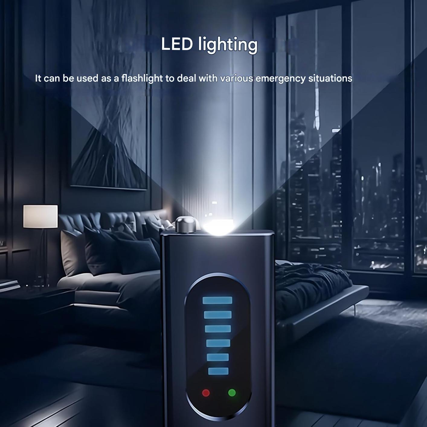 Detector profesional camere ascunse, aparate si dispozitive de spionaj, detector semnal RF, detectare tracker GPS, microfoane, baterie reincarcabila, compact, multifunctional