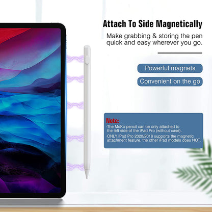 Stylus pen compatibil cu iPad Pro 11, 12, 9 inch, iPad 8, iPad Air 4, iPad Mini 5, iPad 6, 7 iPad Pro 2018-2021, respingere palma, atasare magnetica