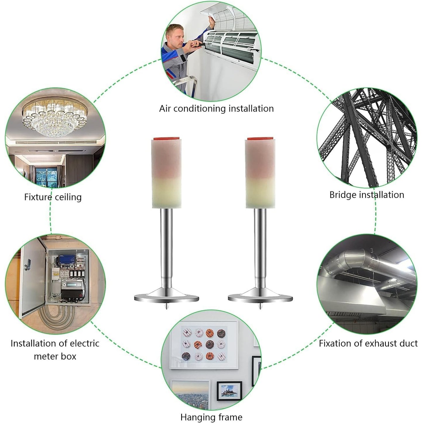 Set 50 cuie rotunde, bolturi de 42mm lungime pentru pistol de cuie manual, 7, 3 mm diametru, pentru beton, lemn, caramida, tavane, pereti, pardoseli