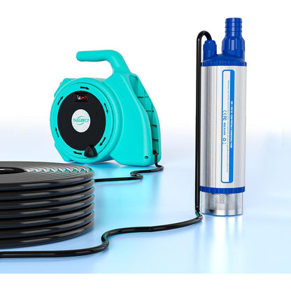 Pompa submersibila transfer lichide compatibila acumulator Makita 18V, 400 litri/ora, cu cablu de 4.8 m, impermeabila IPX8, adaptor 1, 1/2, 3/4 inch, multifunctionala