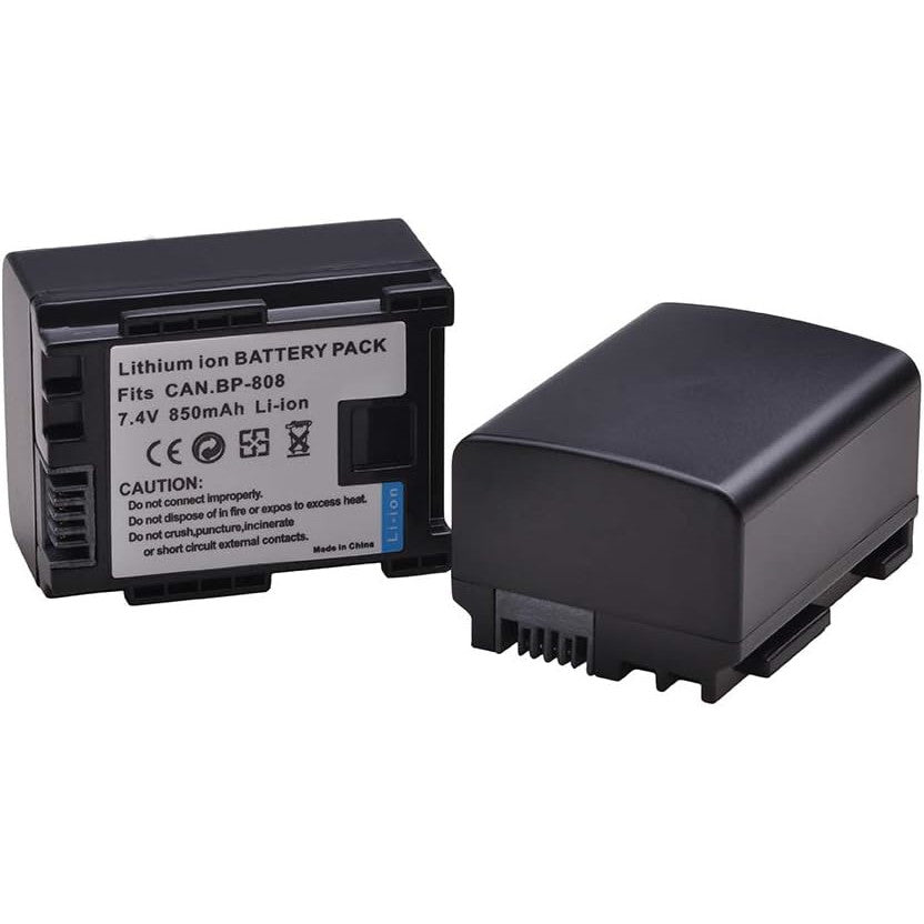 Set de 2 acumulatori BP-808, 850mAh cu incarcator USB Dual pentru Canon BP-827 BP 827 BP-819 BP-807 BP-809 HG31 XA10 HF20 HF10 HF100 HF100E HG20 HG21