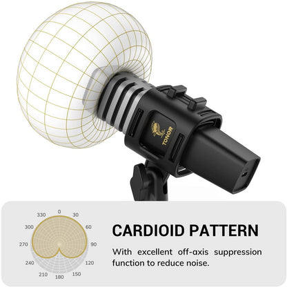 Microfon USB cu suport si filtru pop, Tonor TC30, plug and play, microfon condenser cardidoid pentru inregistrare, streaming, Podcast, Youtube, compatibil PS4, PC, Laptop