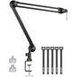 Brat de microfon cu menghina, cu adaptor de la 5/8" la 1/4" si adaptor de la 5/8" la 1/4", sarcina maxima 1.8 kg, rotire 360°, din metal, cu arc incastrat, reglabil