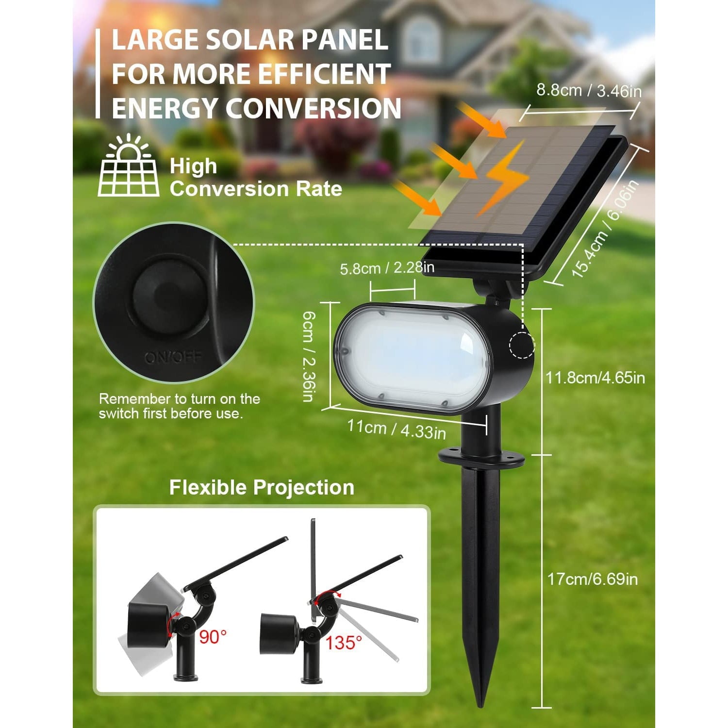 Set de 4 lampi solare LED RGB Bluetooth, cu control prin aplicatie, impermeabile IP65, luminozitate reglabila, pornire si oprire automata, panou si lumina reglabile